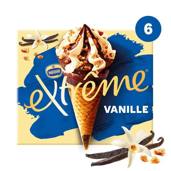 Cônes glacés - L'original - Vanille avec pépites de nougatine - x6