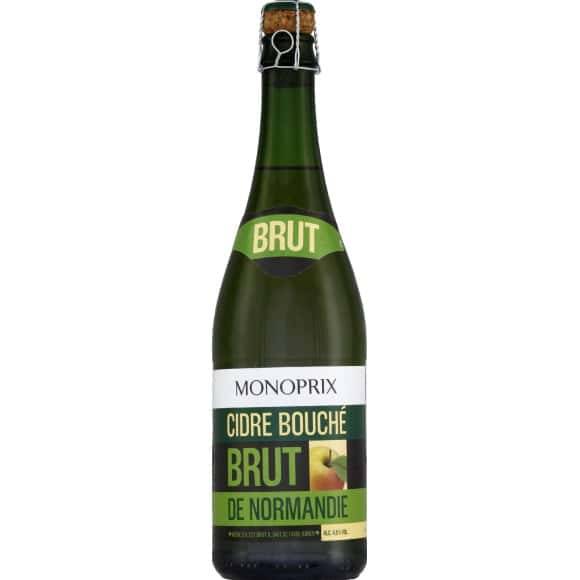 Monoprix Cidre De Normandie Brut Bouché 4,5% Vol. La Bouteille De 75 Cl