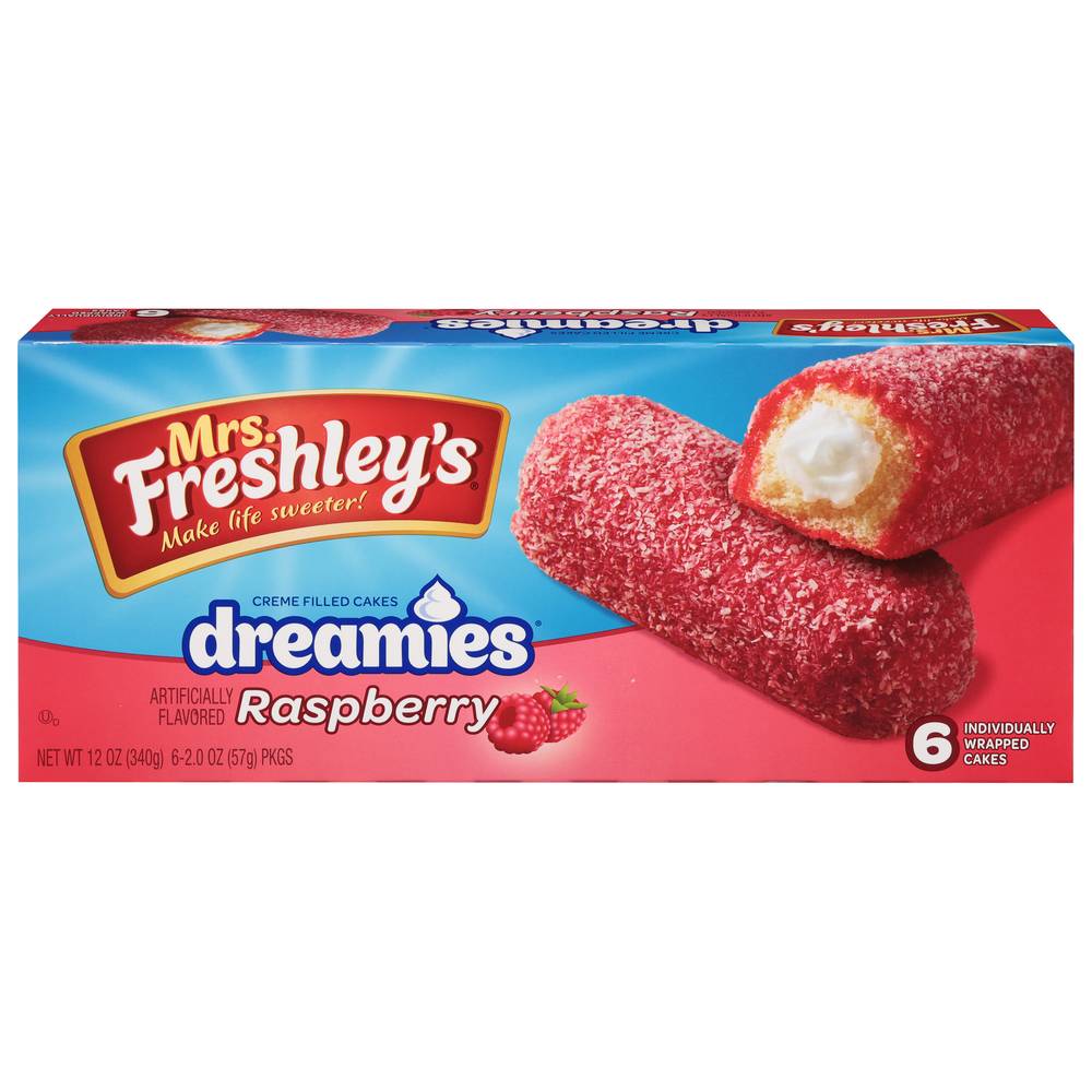 Mrs. Freshley's Dreamies Creme-Filled Cakes, Raspberry (12 oz, 6 ct)