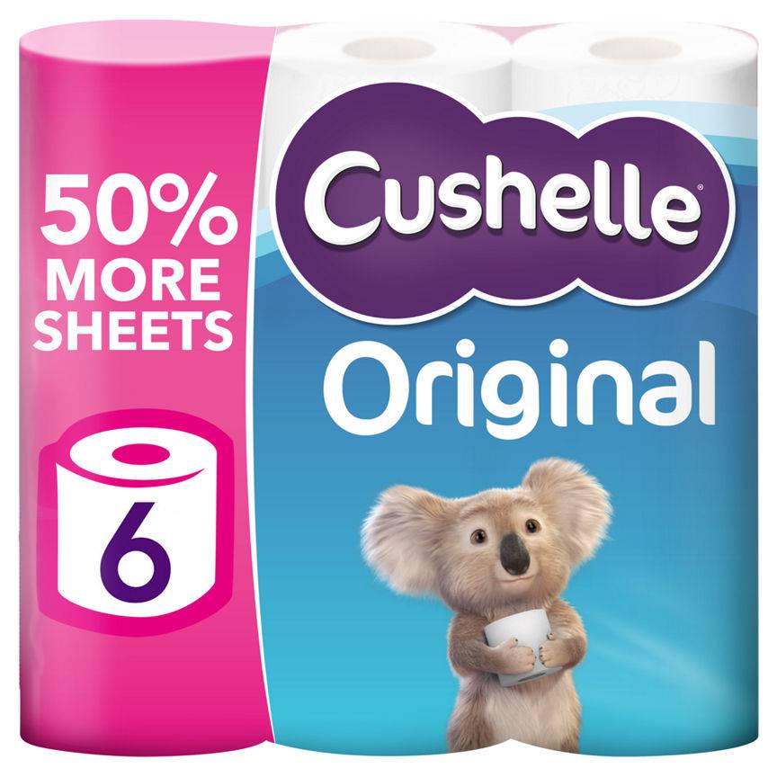 Cushelle Original 50% Longer Lasting Toilet Tissues (6 pack)