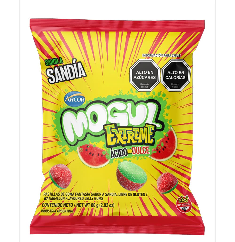 Mogul · Extreme pastillas de goma fantasía ácido dulce - Sandía (80 g)