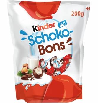 Mini huevos de chocolate rellenos de leche y avellanas Kinder Schokobons 200 g.