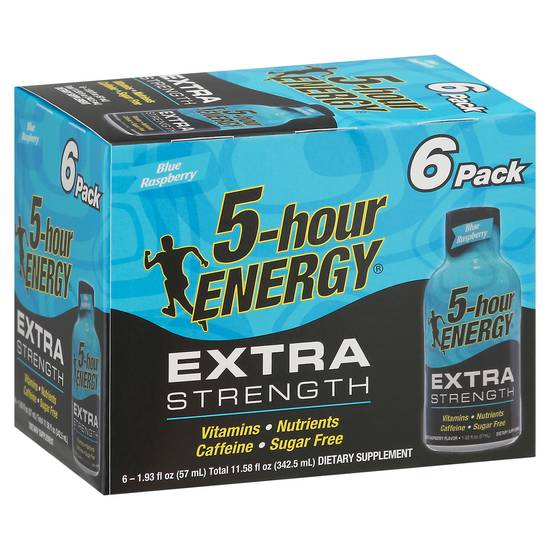 5-Hour Energy Extra Strength Blue Raspberry Energy Shot (6 ct , 1.93 fl oz)