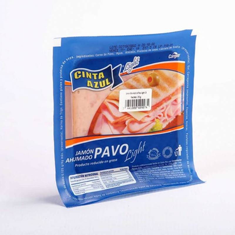 Jamón Pavo Cinta Azul Ahumado Paquete 250 g