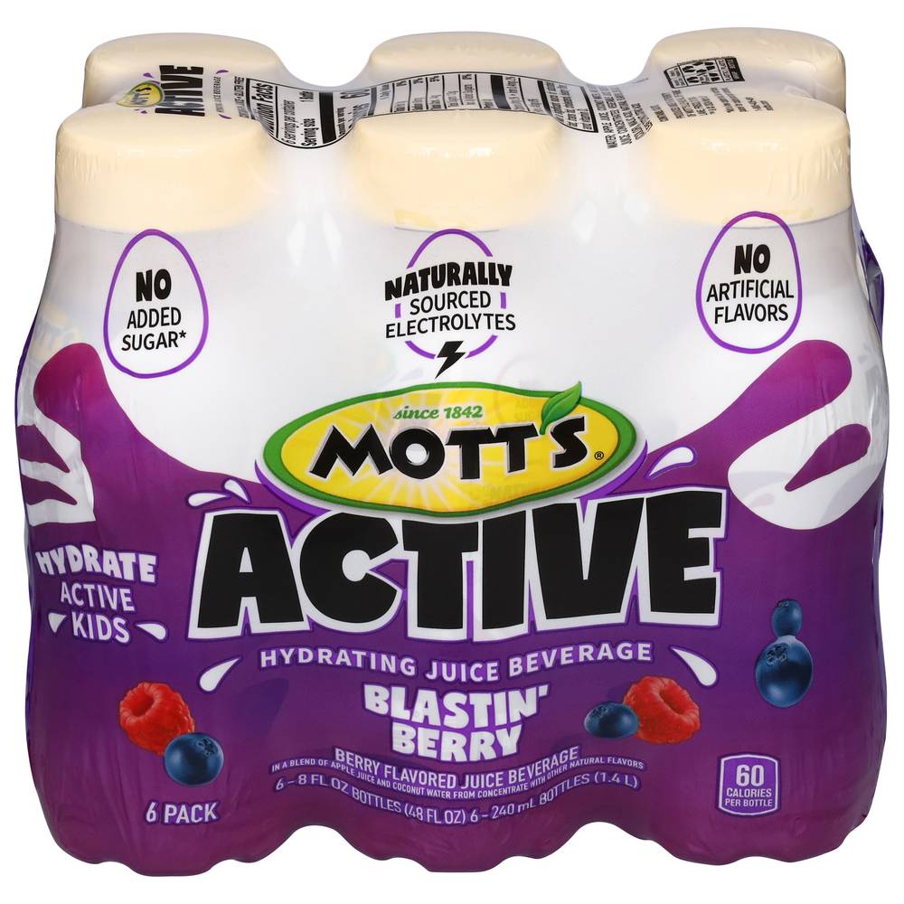 Mott's Active Hydrating Juice Beverage, Blastin' Berry (6 x 8 fl oz)