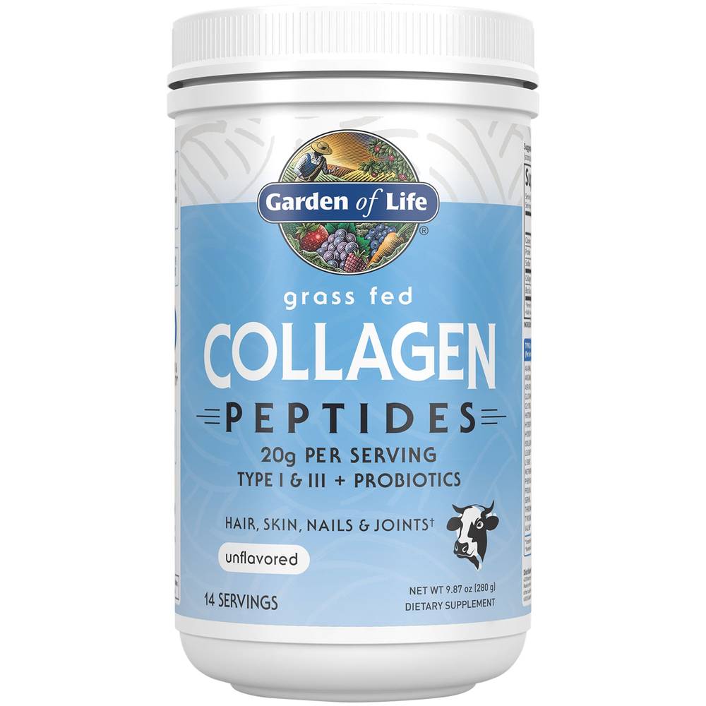 Grass Fed Collagen Peptides Powder For Hair, Skin, Nails & Joints - Bovine Type I & Iii - Unflavored (14 Servings)