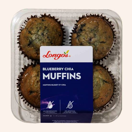 Longo's Blueberry Chia Muffins 4pk (340g)