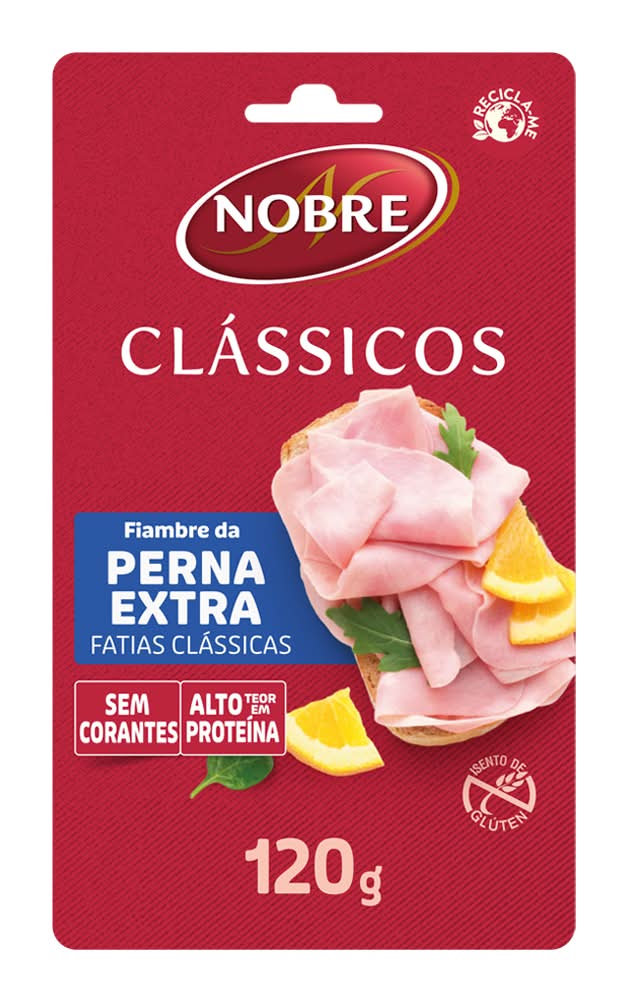 Nobre - Fiambre perna extra fatiado, embalagem de 120g