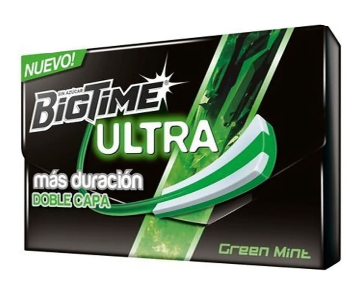 Big Time · Ultra chicle sin azúcar de doble capa - Green Mint (288 g)