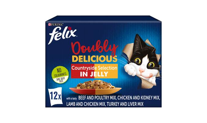 FELIX As Good As It Looks Doubly Delicious Meat Selection in Jelly Wet Cat Food 12 x 100g