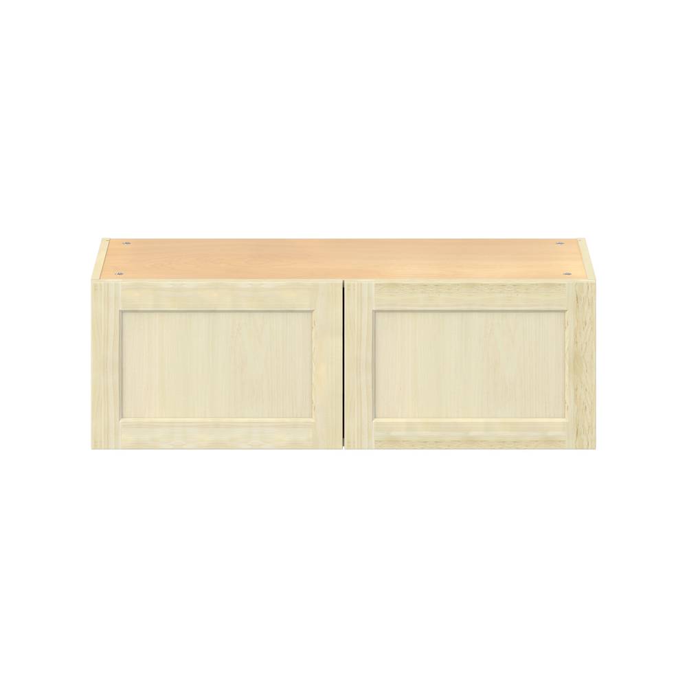 Project Source Omaha Unfinished 36-in W x 12-in H x 12.5-in D Unfinished Poplar Wall Ready To Assemble Cabinet (Recessed Panel Shaker Door Style) | W3612B