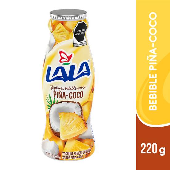 Lala yoghurt bebible sabor piña-coco (botella 220 g)
