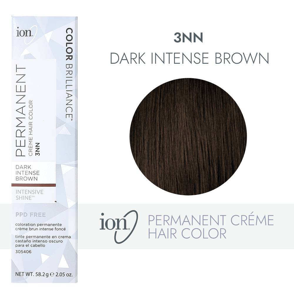 iON Permanent Creme Hair Color, 3NN Dark Intense Brown (2.05 oz)