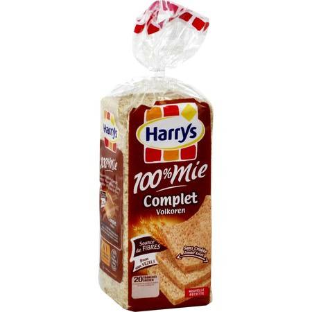 Pain de mie Complet Sans Croûte  HARRYS - le paquet de 20 tranches - 500 g