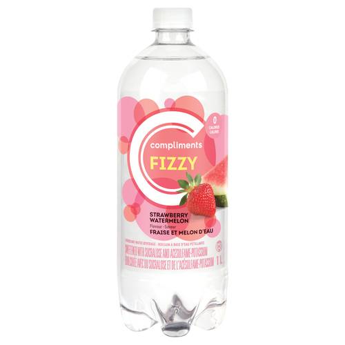 Compliments Sparkling Water Fizzy Strawberry Watermelon 1 L (bottle)