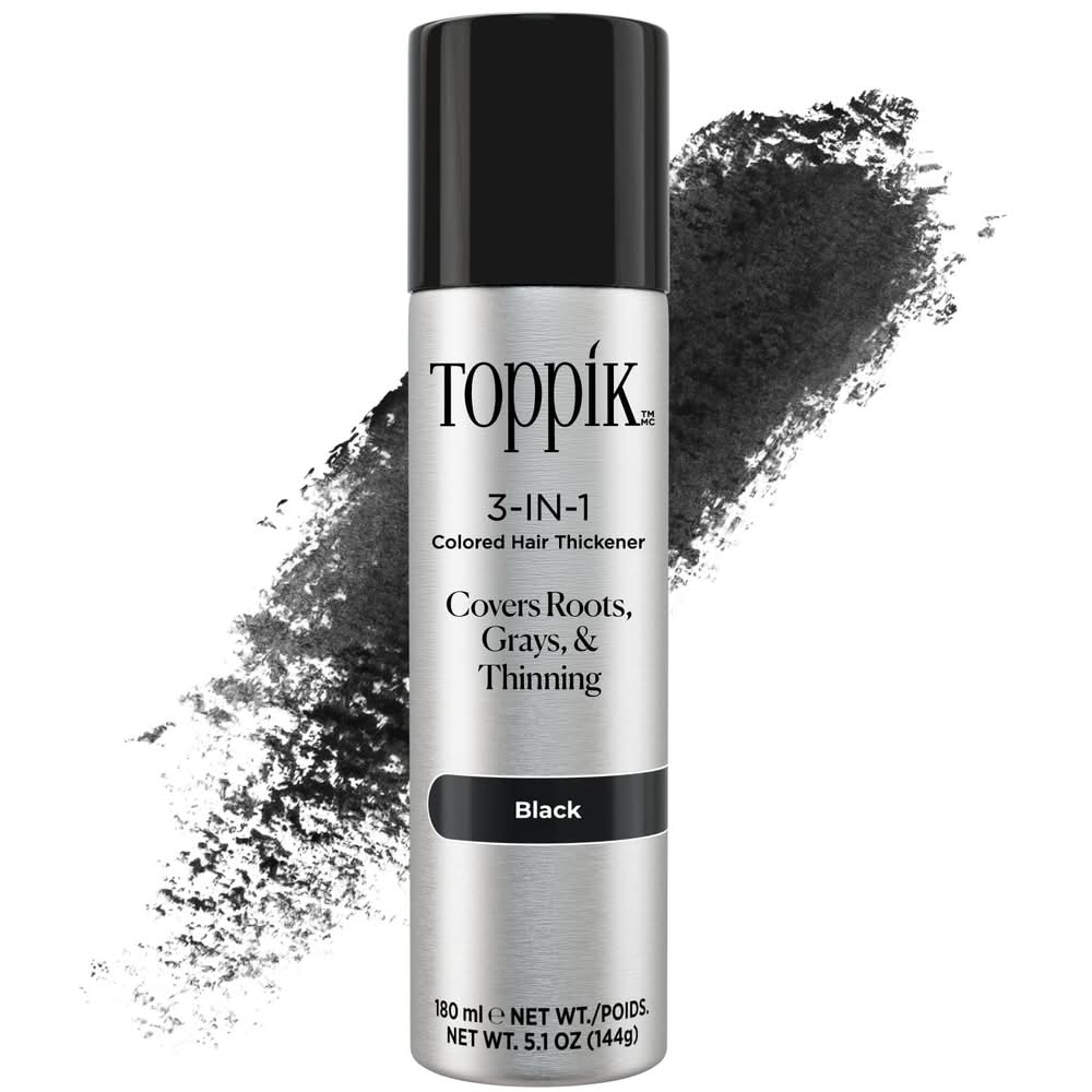 Toppik Dry Formula Colored Hair Thickener Spray in Black (5.1 oz)