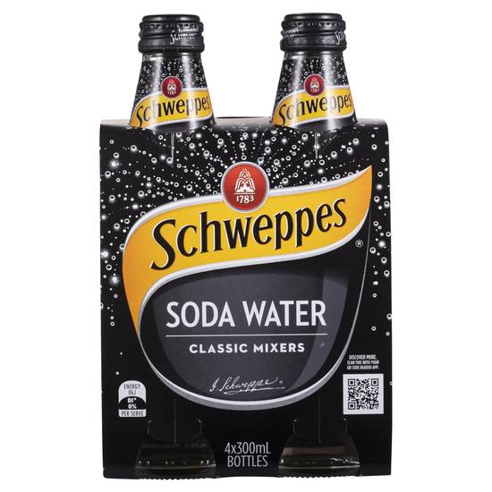 Schweppes Soda Water (4 Pack) 300mL