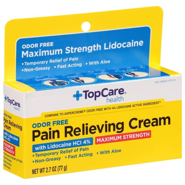 Topcare, Pain Relieving Cream, Maximum Strength, Odor Free