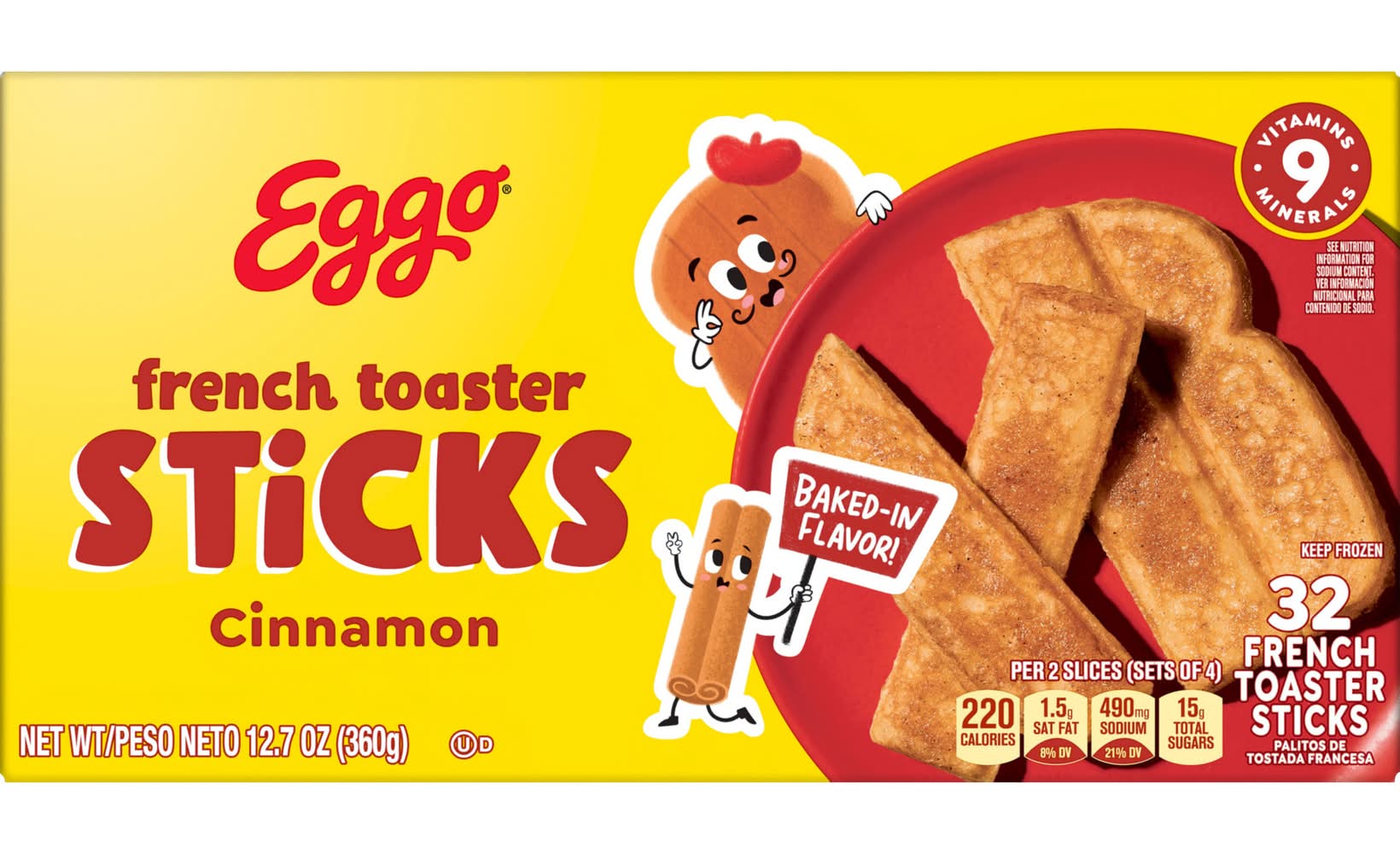 Eggo French Toaster Sticks, Cinnamon (12.7 oz, 32 ct)