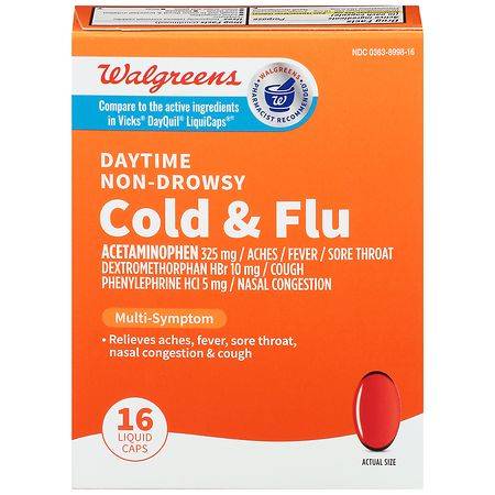 Walgreens Daytime Cold & Flu Liquid Caps (16 ct)