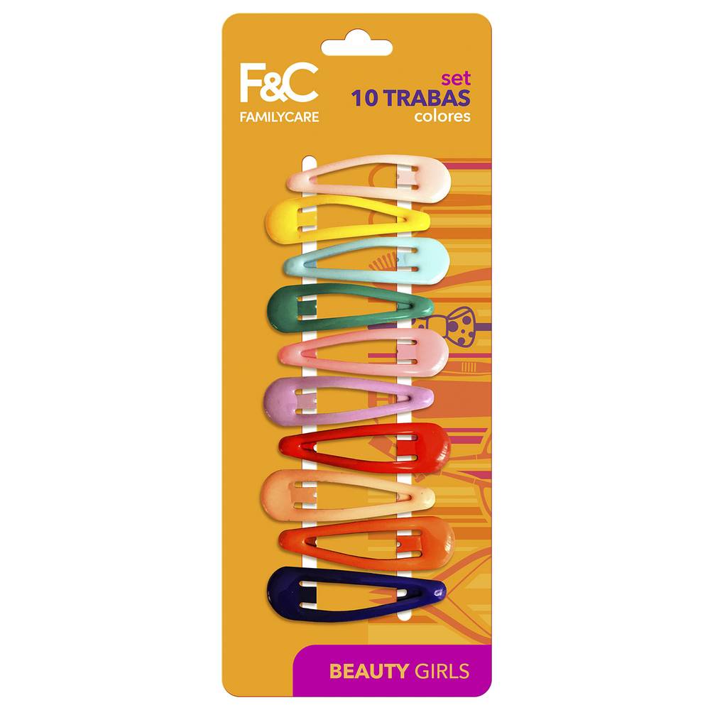 Family care set pinches colores (10 u)