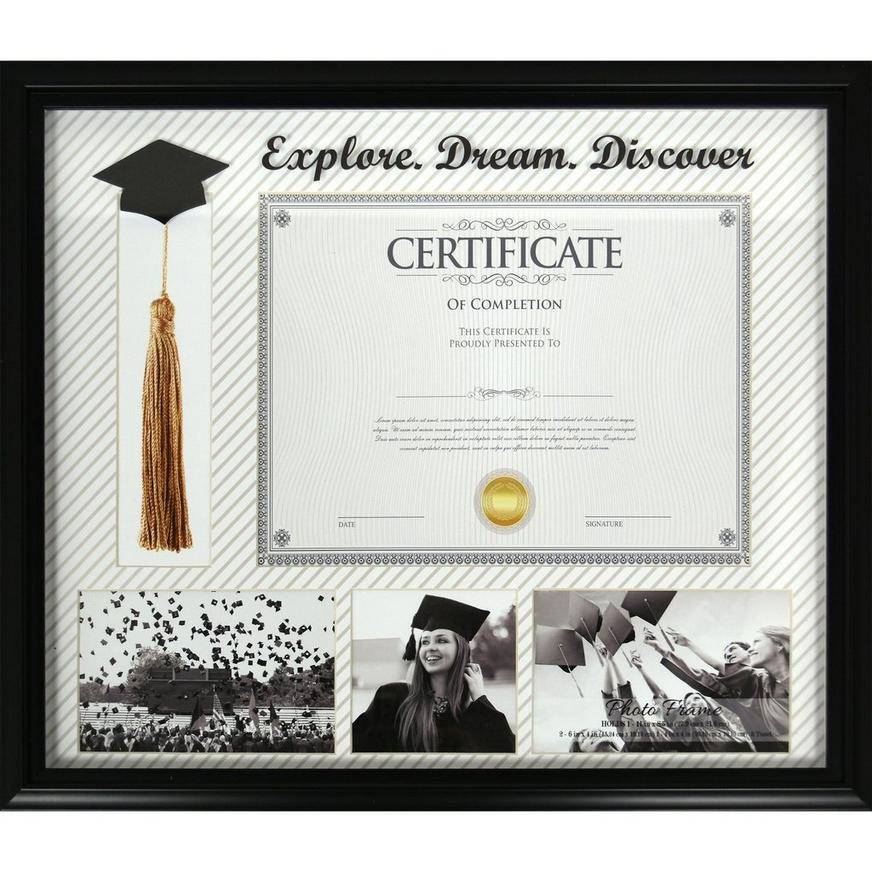 Explore Dream Discover Graduation Diploma, Photo Tassel Plastic Frame, 18.25in x 15.75in