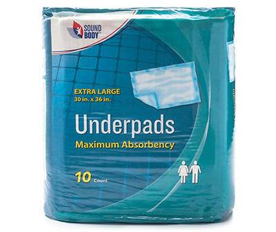 Sound Body Extra Large Maximum Absorbency Underpads (10 ct)