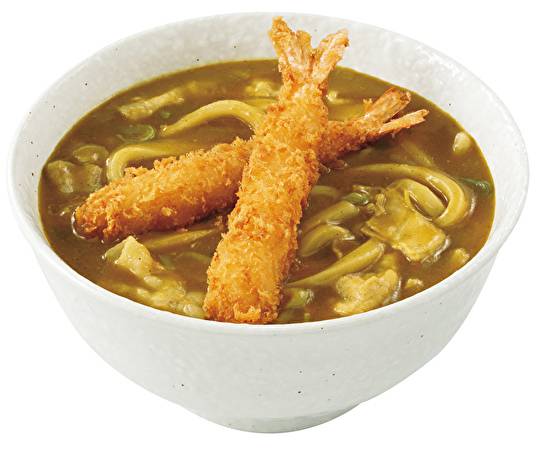 エビフライ(2本)カレーうどん Curry udon  with fried shrimp