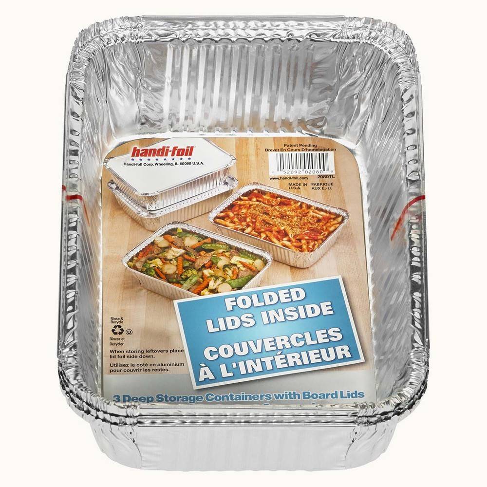 Handi-foil contenants profonds avec couvercles (3 contenants avec couvercles) - handi foil deep storage with lid (pkg of 3)