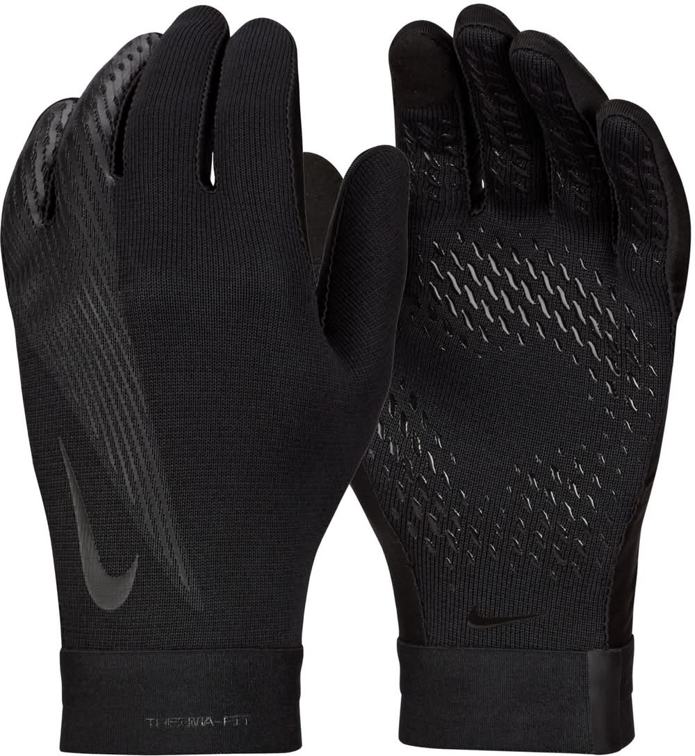 Nike Adult Therma-FIT Academy Soccer Gloves (Black/Black, L)