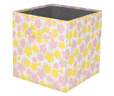 Floral Floral Bin (11 in/yellow-pink)