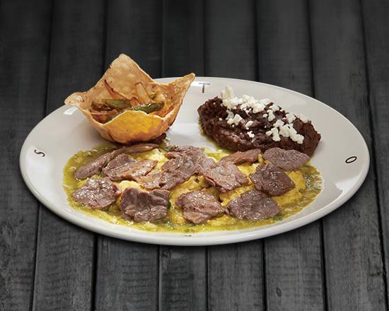 Huevos al Albañil con Arrachera