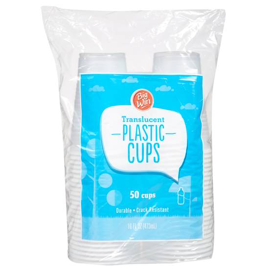 Big Win 16 oz Translucent Plastic Cups (50 ct)