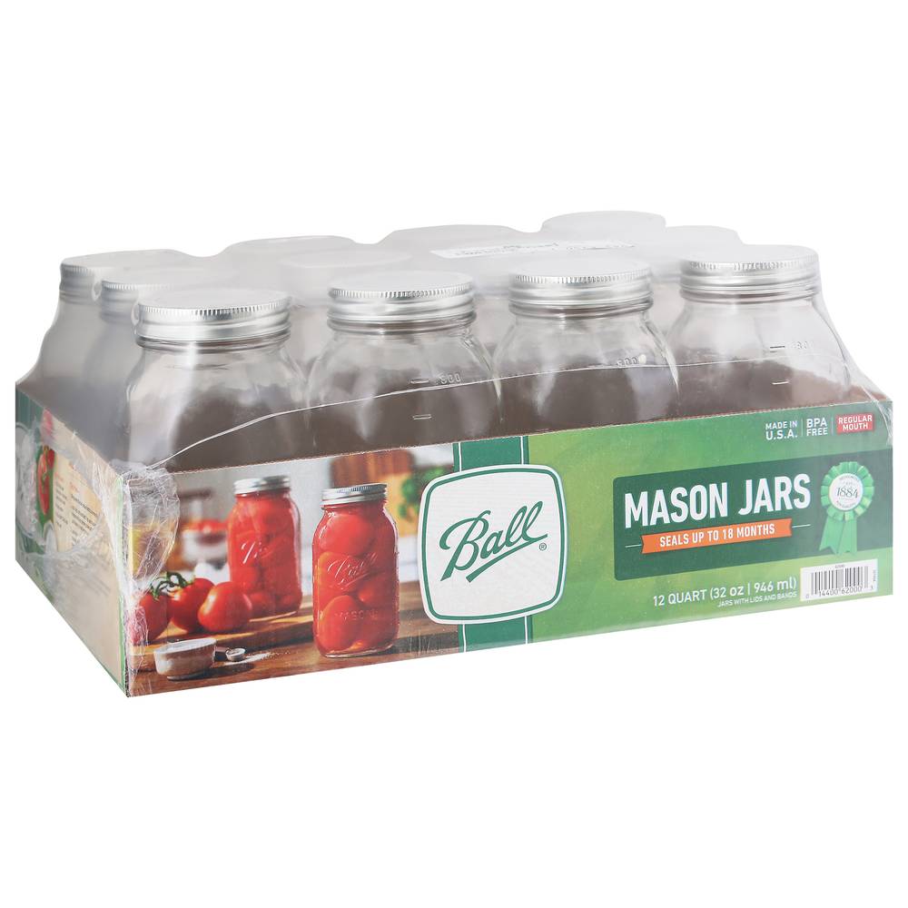 Ball Regular Mouth Quart Mason Jars