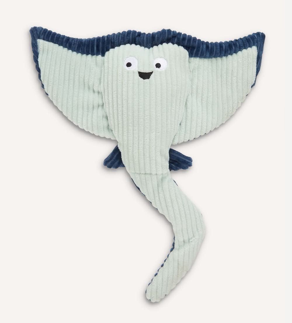 Joyhound® Bite Shield™ Protection Plush Squeaker Crinkle Sting Ray Dog Toy (Color: Grey, Size: Medium)