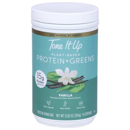 Tone It Up Protein + Greens Plant-Based Vanilla Protein Drink Mix (12.83 oz)