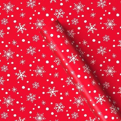 13 sq ft Snowflakes Christmas Gift Wrap Red - Wondershop™