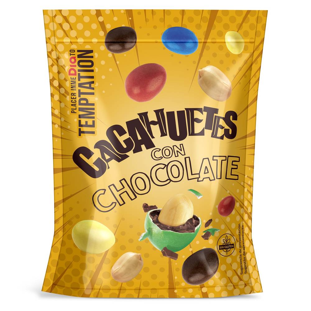 Cacahuetes Cubiertos De Chocolate De Colores Temptation De Dia Bolsa 180 G