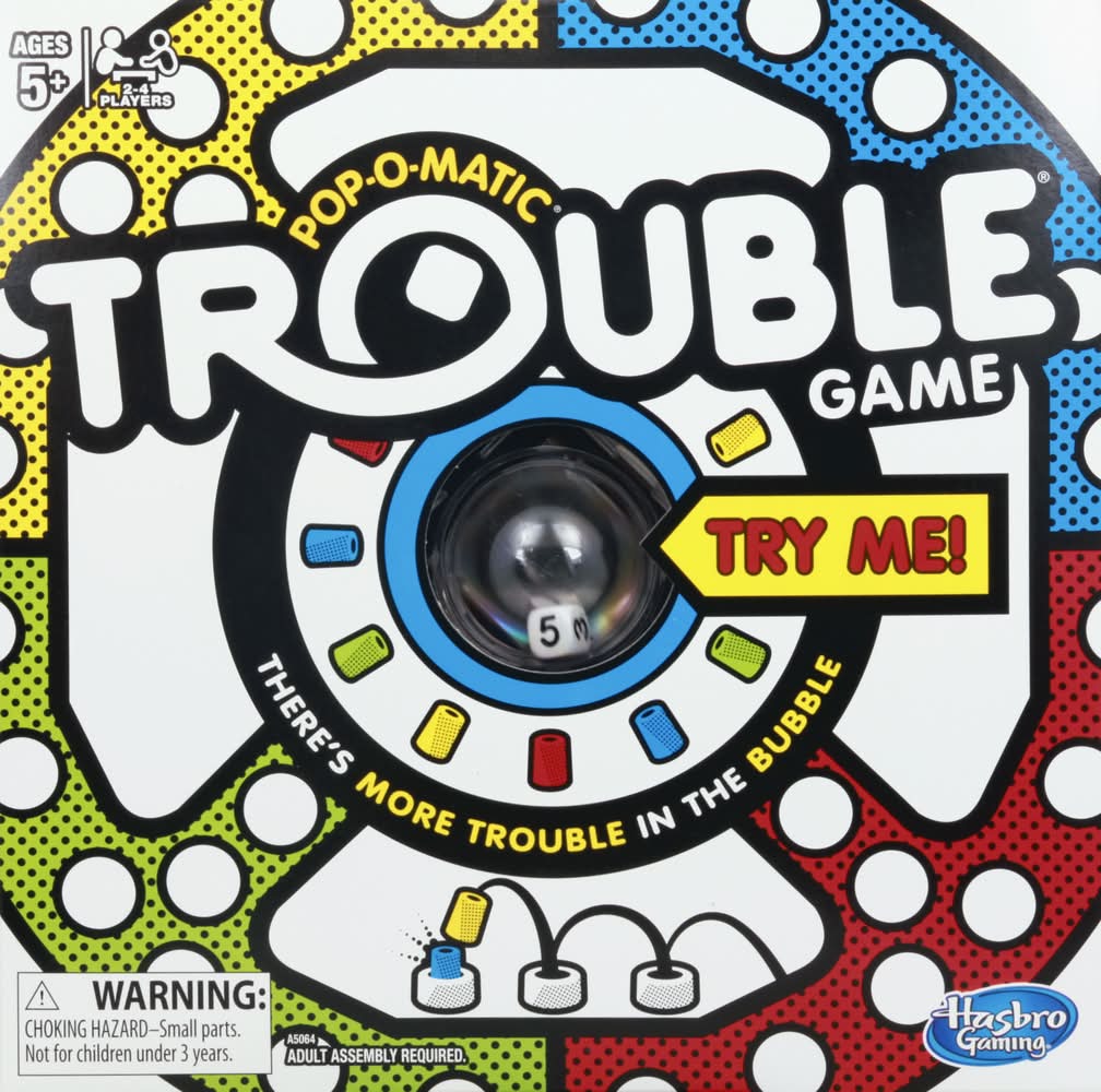 Hasbro Gaming Ages 5+ Pop-O-Matic Trouble Game