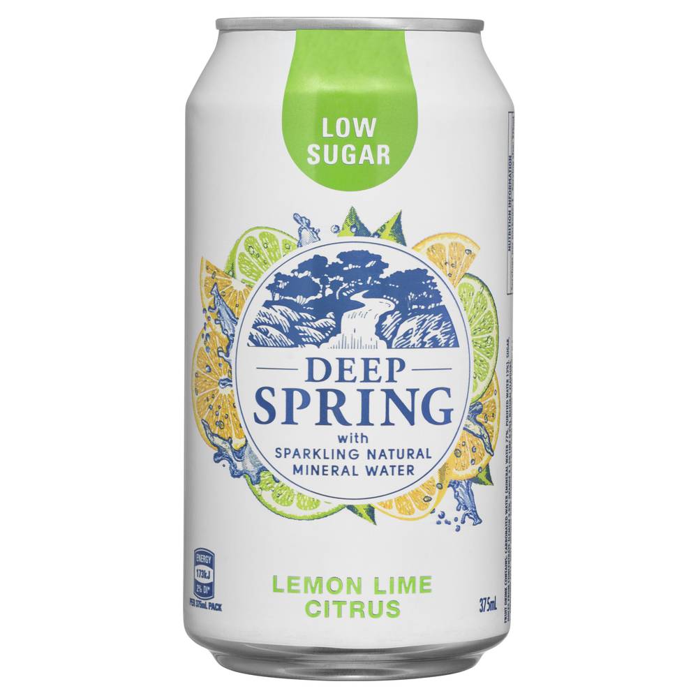 Deep Spring With Sparkling Natural Mineral Water Lemon Lime Citrus