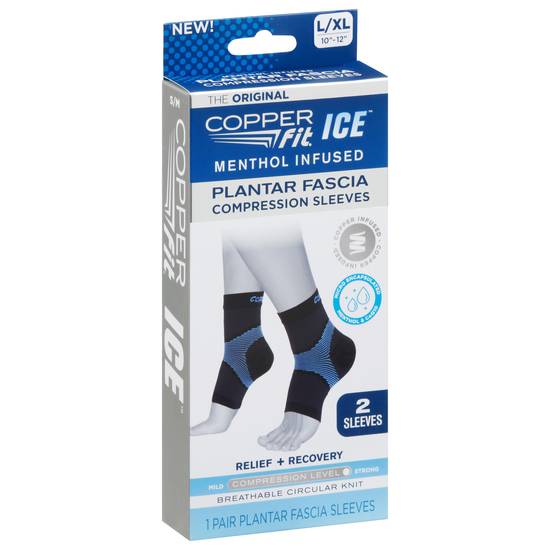 Copper Fit Ice Menthol Infused Plantar Fascia Compression Sleeves (2 ct)