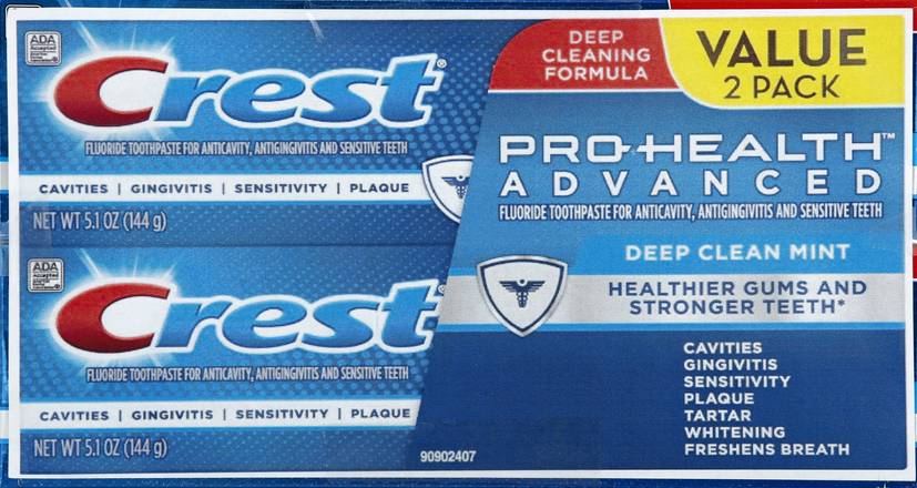 Crest Pro Health Advanced Deep Clean Mint Toothpaste (2 ct)