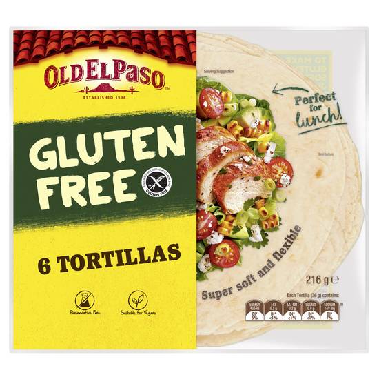 Old El Paso Gluten Free Tortillas Fajita 216g