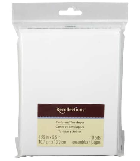 Recollections Cards & Envelopes, 4.25" x 5.5", White (10 ct)