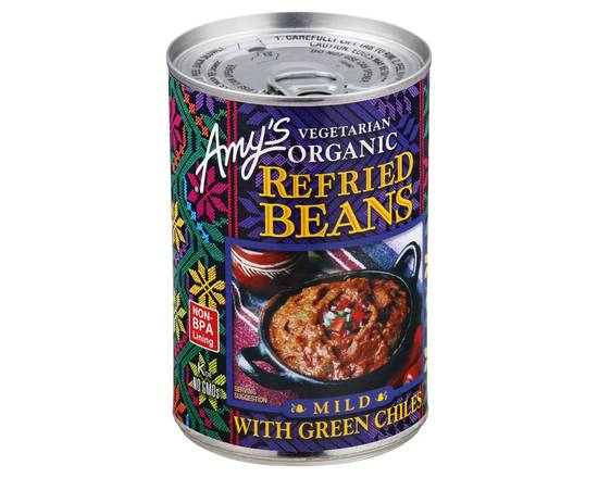 Amy's · Vegetarian Organic Mild Refried Beans with Green Chiles (15.4 oz)