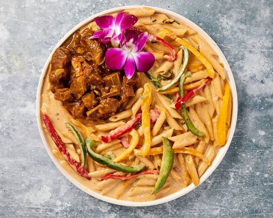Rasta Pasta with Curry Goat