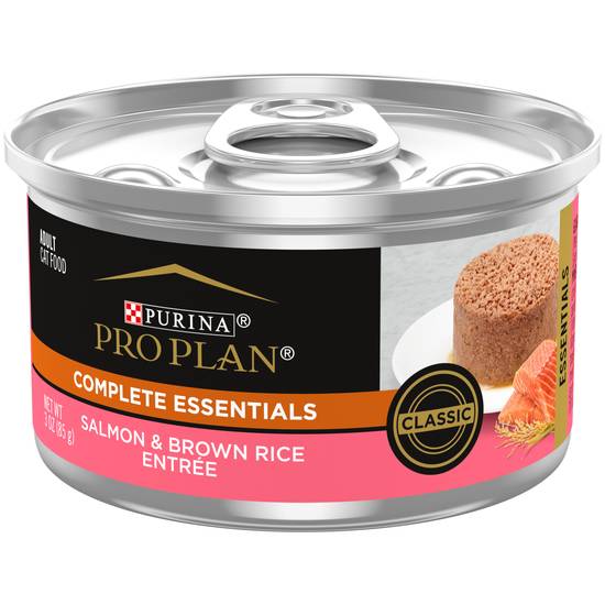 Pro Plan Purina Pate, High Protein Wet Cat Food, Complete Essentials Salmon & Brown Rice Entree