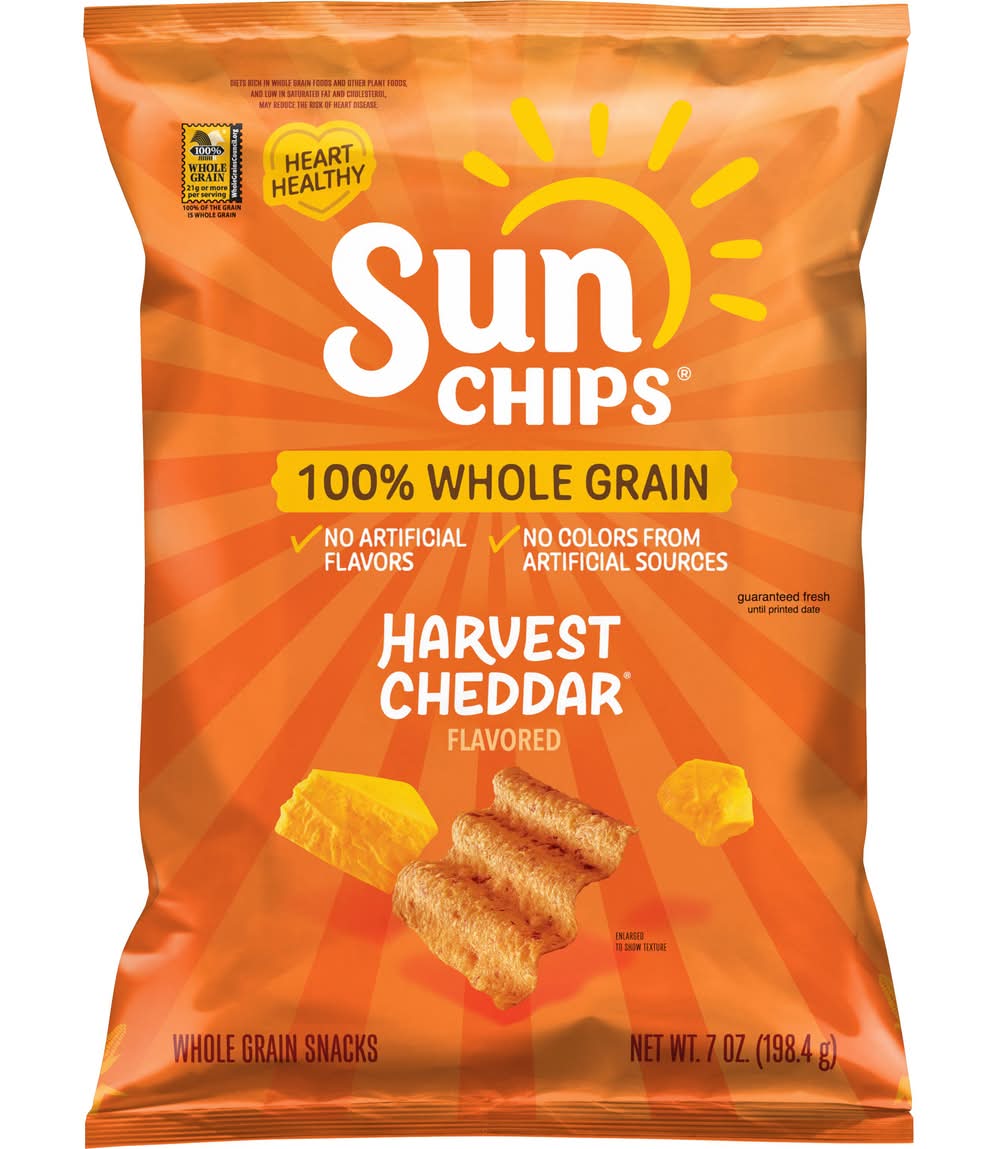 Sun Chips 100% Whole Grain Snacks, Harvest Cheddar (7 oz)