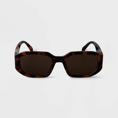 A New Day Tortoise Shell Print Angular Rectangle Sunglasses