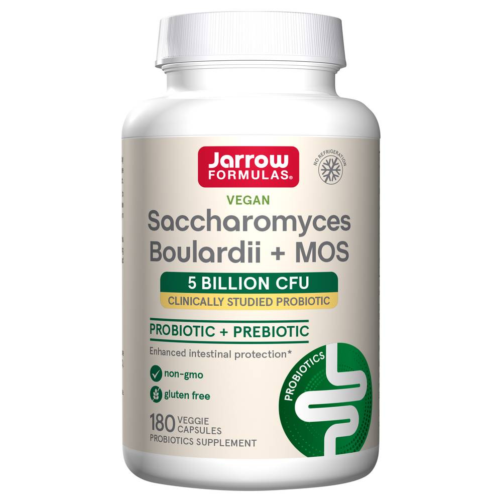 Jarrow Formulas Saccharomyces Boulardii + Mos Probiotic Supplements (180 ct)